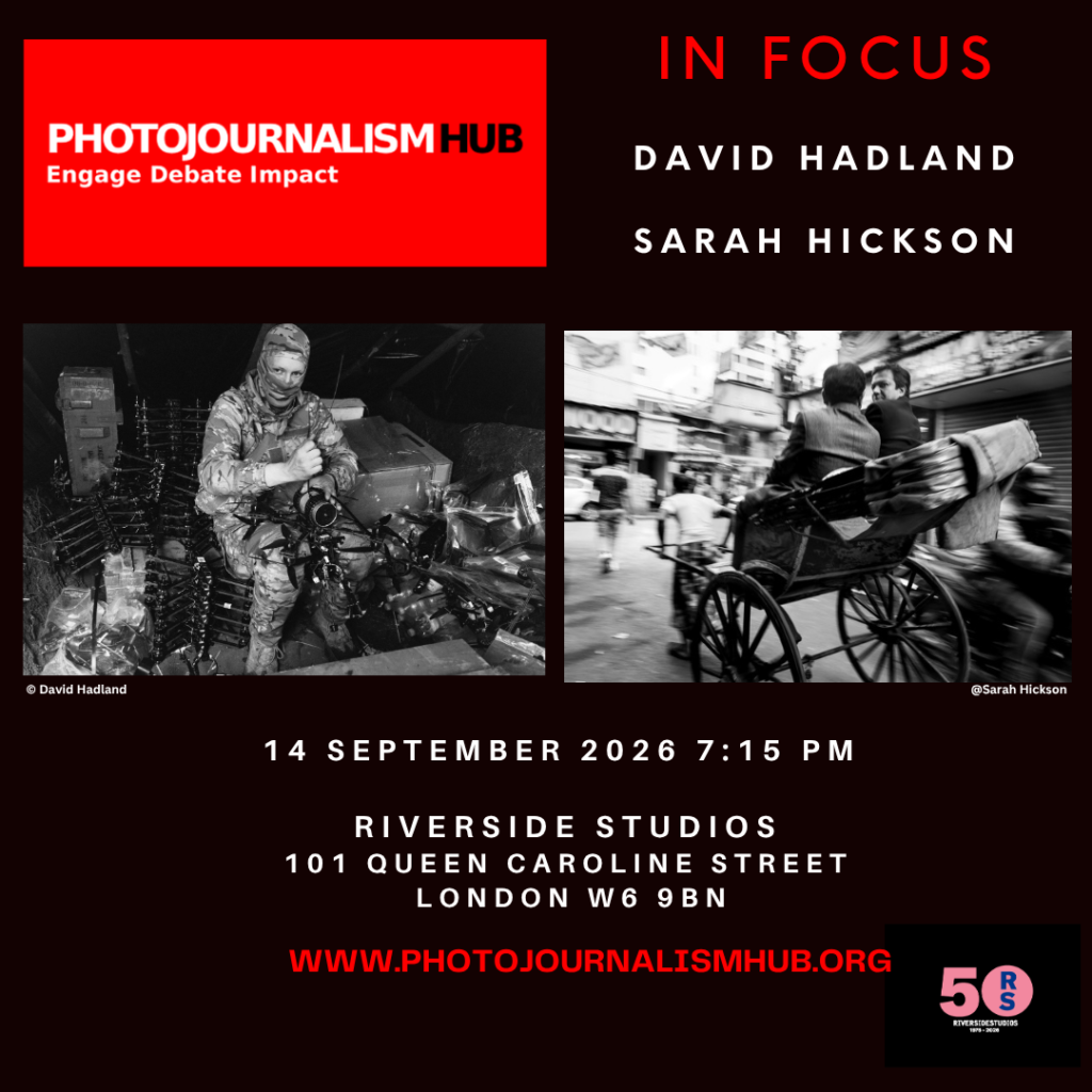 Poster IN FOCUS event organised by the Photojournalism Hub